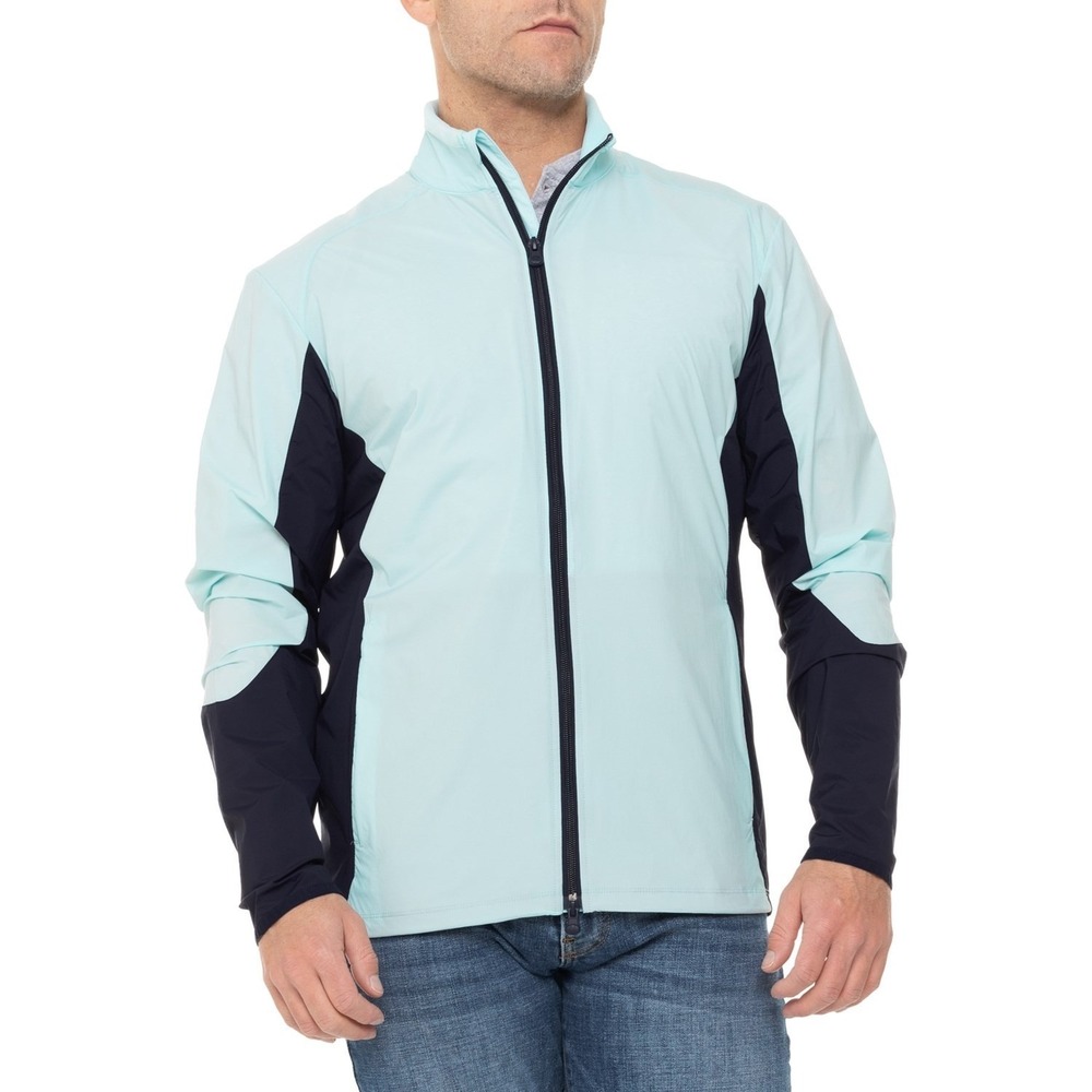Greyson Men Color-Block Trailwolf Golf Jacket Sz XL Blue Zip Up Nylon Stretch